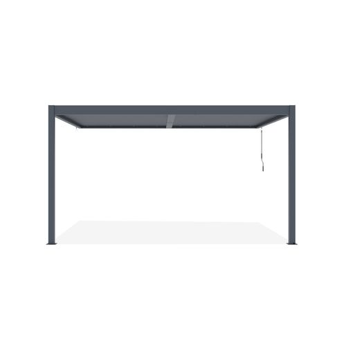 Pergola Bioclimatique Adossée Piana 4x3m Aluminium Gris - Lames Orientables