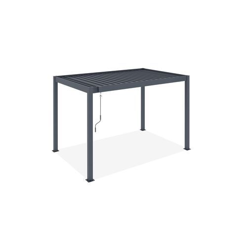 Pergola Bioclimatique Autoportée Piana 3x2m Aluminium Gris - Lames Orientables