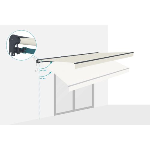 Store Banne Semi-coffre Motorisé Fazzio 5x3m - Toile premium 320g/m² Beige