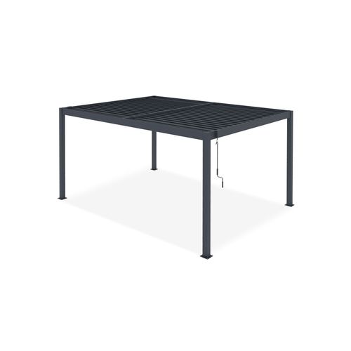 Pergola Bioclimatique Autoportée 4x3m Aluminium Thermolaqué Gris Anthracite Lames Orientables Piana