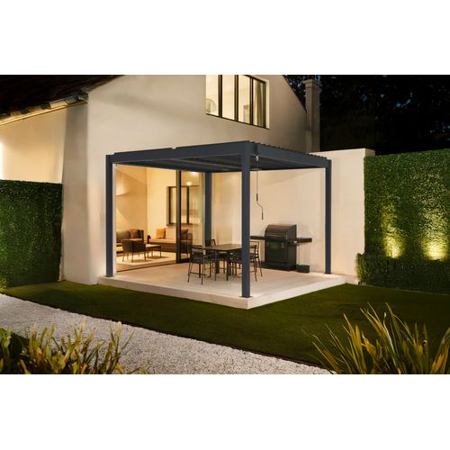 Pergola Bioclimatique Autoportée Piana 3x3m Aluminium Gris