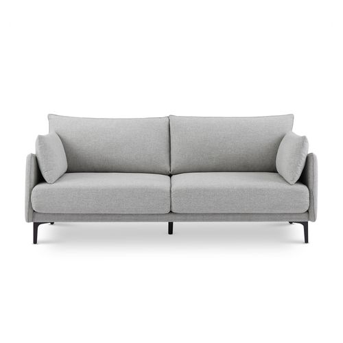 Canapé 3 Places Industriel Sasha Tissu Gris Clair