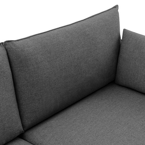 Canapé 3 Places Industriel Sasha Tissu Gris Foncé