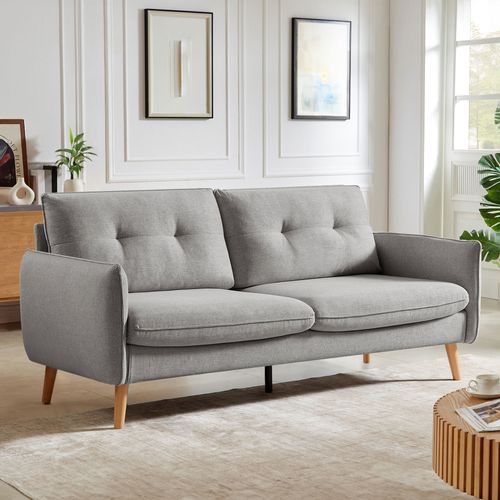 Canapé Scandinave Chloé – Confort et Élégance à Prix Juste | 3-4 Places, Tissu Gris Clair