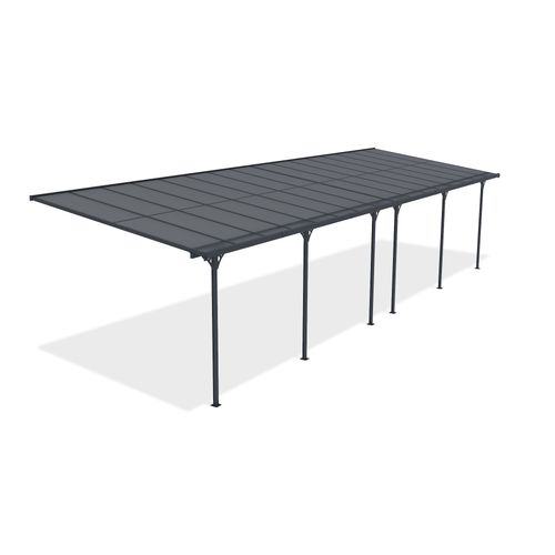 Pergola/carport Adossé 30m² Kleo 1000l300 Aluminium Gris