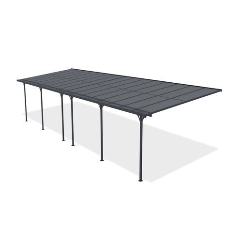 Pergola/carport Adossé 30m² Kleo 1000l300 Aluminium Gris