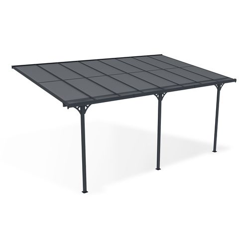 Pergola/carport Adossé Kleo 5x3m Aluminium Gris