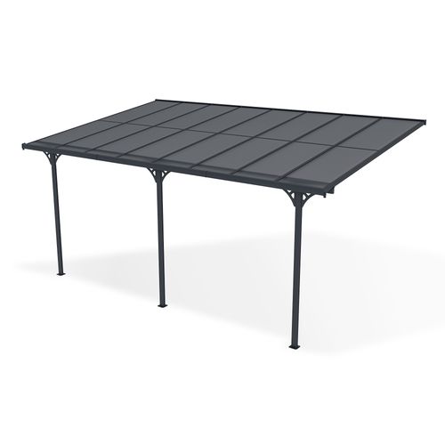 Pergola/carport Adossé Kleo 5x3m Aluminium Gris