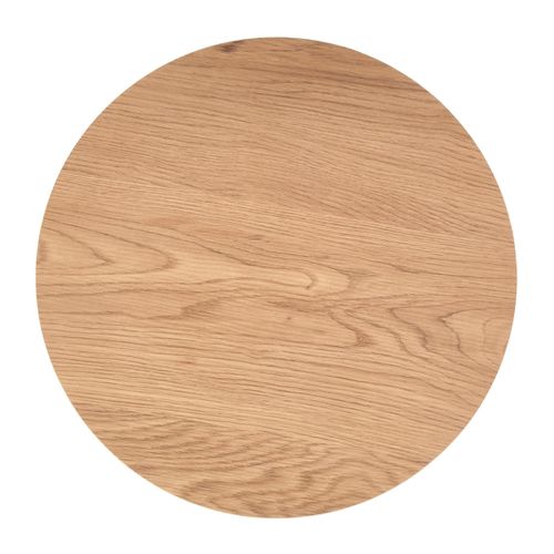 Ensemble De Deux Tables Gigognes Rondes Aspect Chêne Doré Avec Pieds En Métal Noir Sirona