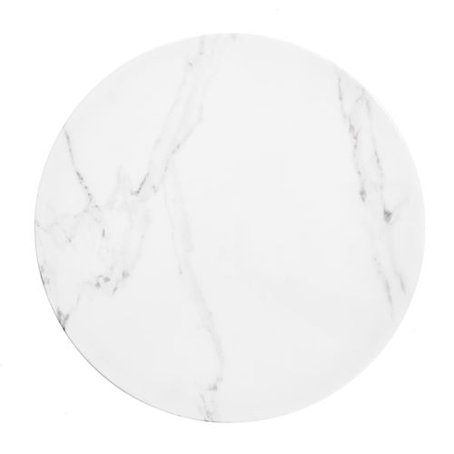 Table Basse Design Avec Plateau Style Marbre De 60 Cm De Diamètre Et Structure En Acier Doré Melba