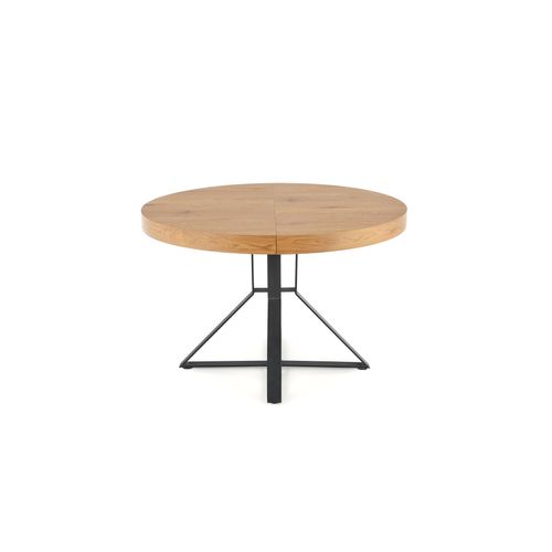 Table De Salle à Manger Extensible Avec Plateau Aspect Chêne Et Pieds En Métal Noir Cervantes