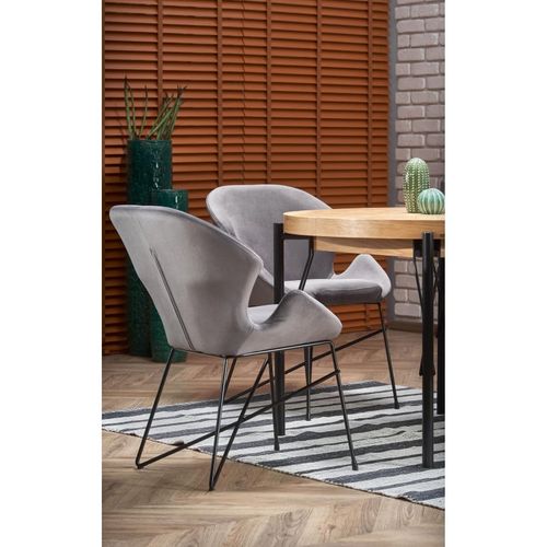 Table à Manger Ronde 100-300cm Extensible Avec Plateau Plaqué Chêne Et Pieds Métal Aya