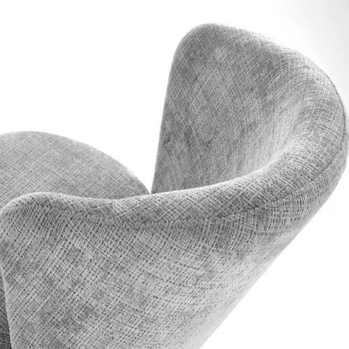 Fauteuil En Tissu Gris Et Pieds Métal Noir Tobby