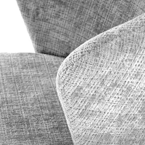 Fauteuil En Tissu Gris Et Pieds Métal Noir Tobby