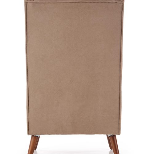 Fauteuil En Tissu Beige Avec Pieds En Bois Massif Spring