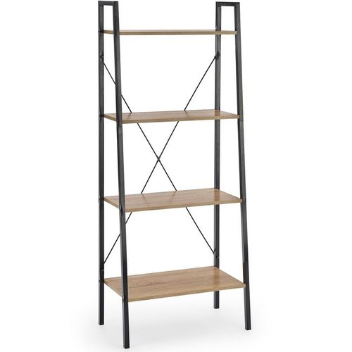 Etagère - Échelle Design 60 X 148 Cm Style Chêne Et Acier Noir Loggia