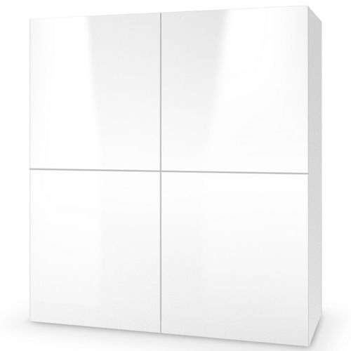 Buffet 2 Portes 100 Cm Blanc Brillant Trevise