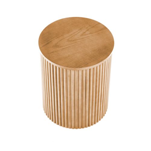 Table D'appoint Ronde Avec Placage En Bois Massif Molene