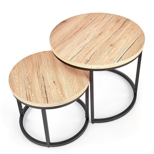 Tables Gigognes Rondes Bois Et Métal Seven
