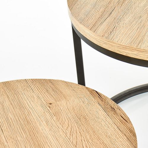 Tables Gigognes Rondes Bois Et Métal Seven