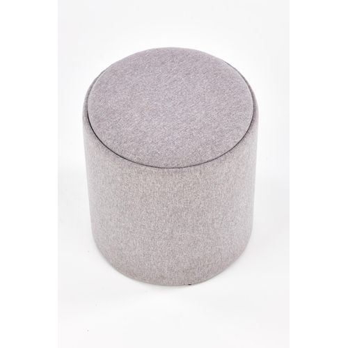 Ensemble De Deux Poufs Avec Coffre De Rangement En Tissu Gris Avec Dessus Aspect Bois Semiel