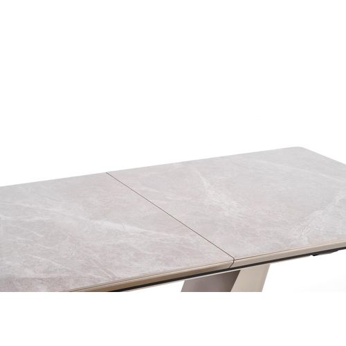 Table Extensible Avec Plateau Aspect Marbre Et Piètement Design Gris Et Doré Eagle