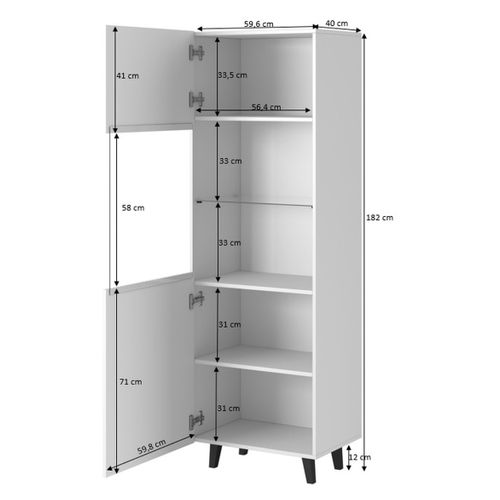 Vitrine Design Blanc Mat 60 X 182cm Gustave