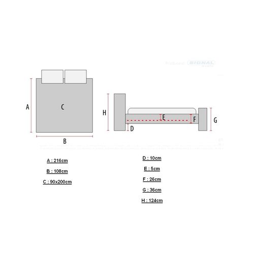 Lit Velours Rose Tête Capitonnée 90cm Balco