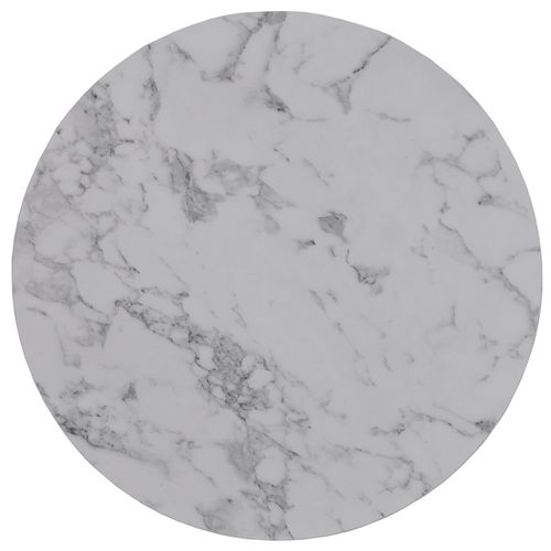 Ensemble De Deux Tables Basses Rondes Aspect Marbre Blanc Alicia