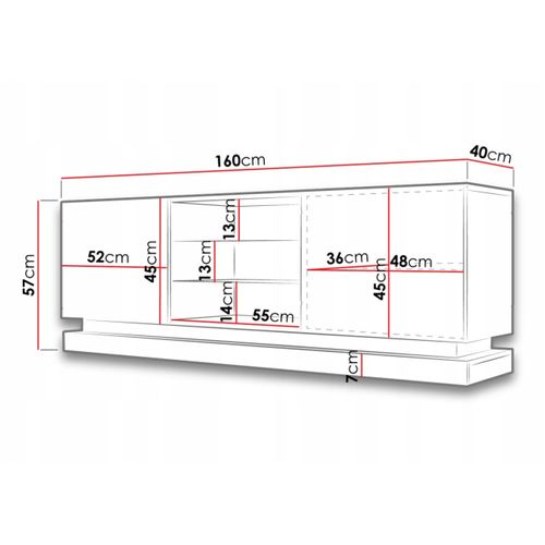 Meuble TV Blanc Design 160 Cm à LED Clost - Avec LED