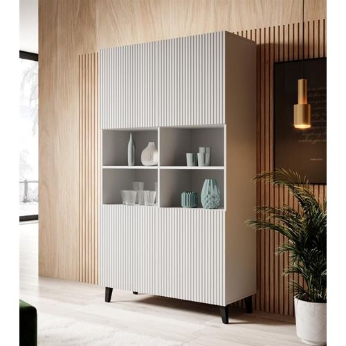 Armoire Design Blanc Mat 100 X 176 Cm Gustave - 2 Portes Supplémentaires