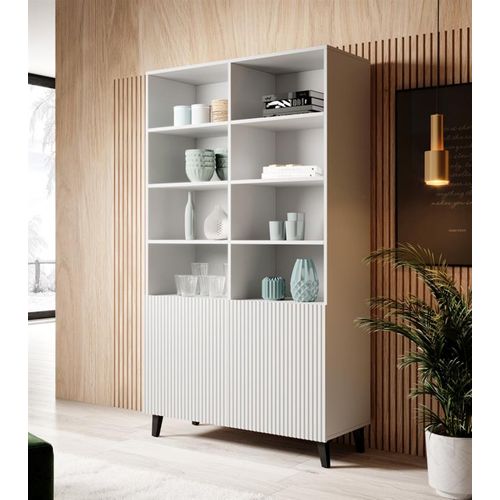 Armoire Design Blanc Mat 100 X 176 Cm Gustave - 2 Portes Supplémentaires