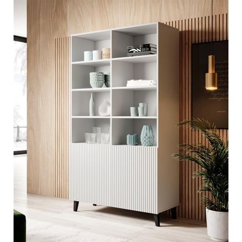 Armoire Design Blanc Mat 100 X 176 Cm Gustave - 4 Portes Supplémentaires