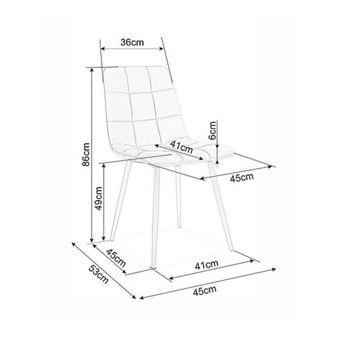 Chaise Design Chêne et Velours Gris Frigg