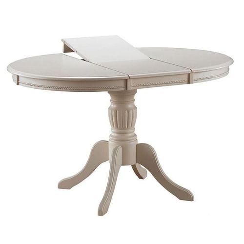 Table à Manger Blanche 106cm Extensible Blanche Avec Pied Central Ade