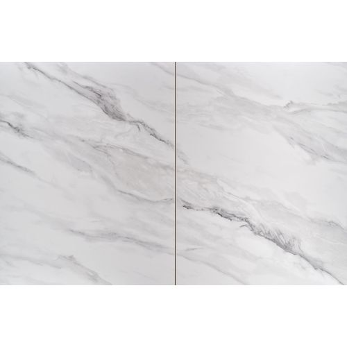 Table à Manger Extensible Grise Et Céramique Style Marbre 160cm Ventara