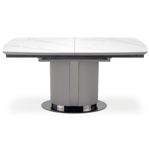 Table à Manger Extensible Grise Et Céramique Style Marbre 160cm Ventara