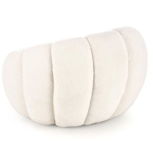 Fauteuil Rond Coquillage En Tissu Bouclette Crème Alix