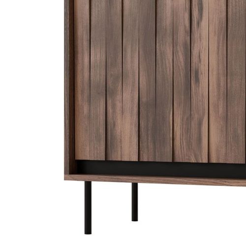 Buffet Haut Design Aspect Noyer Et Noir Mat Matty