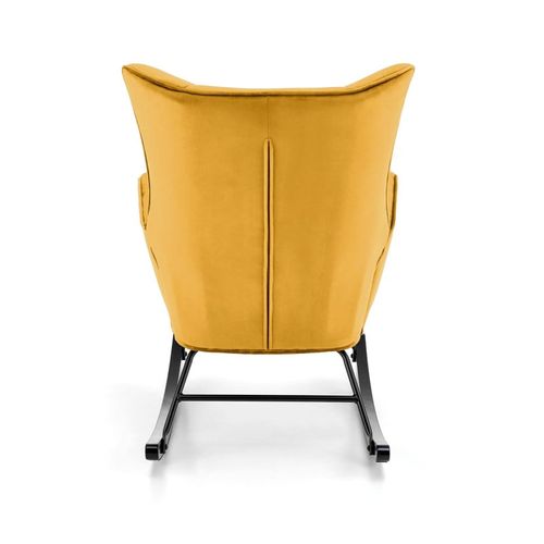 Rocking-chair Design En Velours Jaune Moutarde Avec Accoudoirs Market