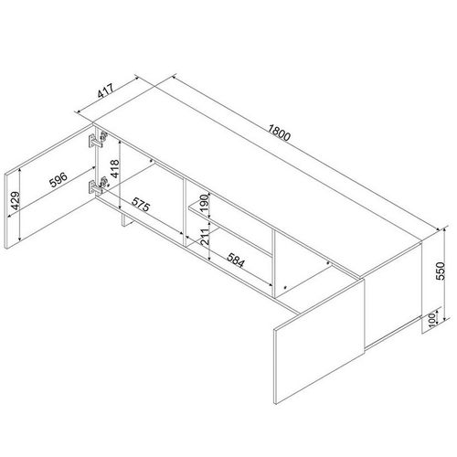 Meuble Télé Beige Mat 180 Cm Jude