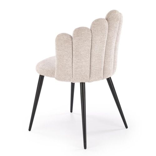 Chaise Tissu Beige Dossier Coquillage Aline