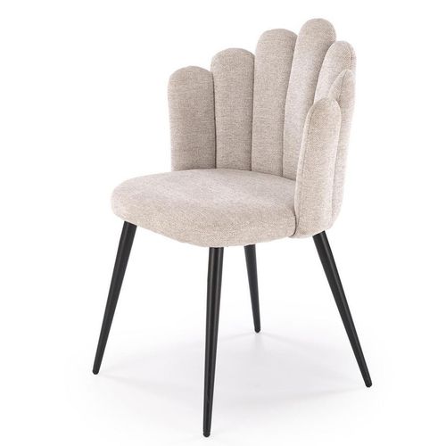 Chaise Tissu Beige Dossier Coquillage Aline