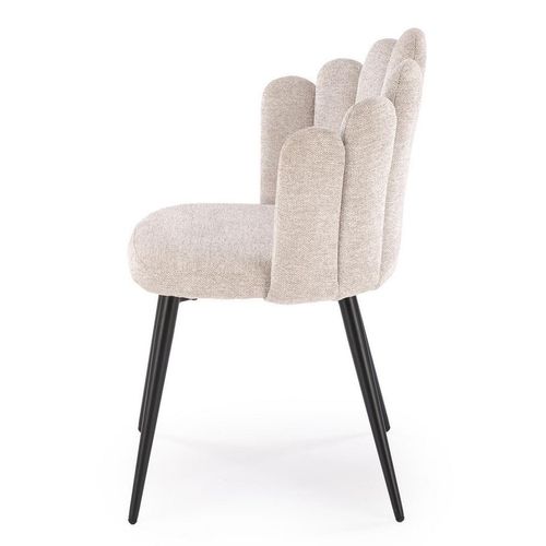 Chaise Tissu Beige Dossier Coquillage Aline