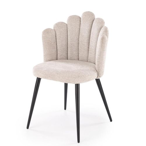 Chaise Tissu Beige Dossier Coquillage Aline