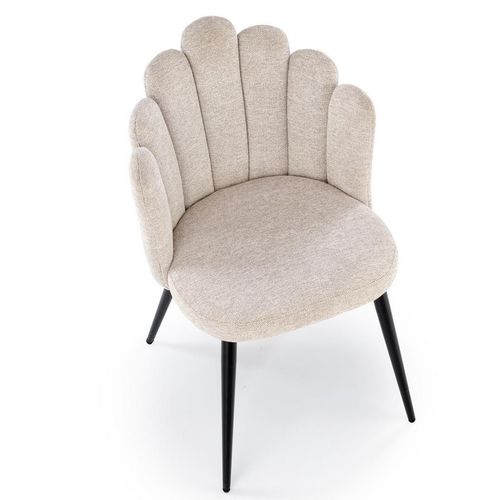 Chaise Tissu Beige Dossier Coquillage Aline