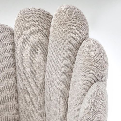 Chaise Tissu Beige Dossier Coquillage Aline