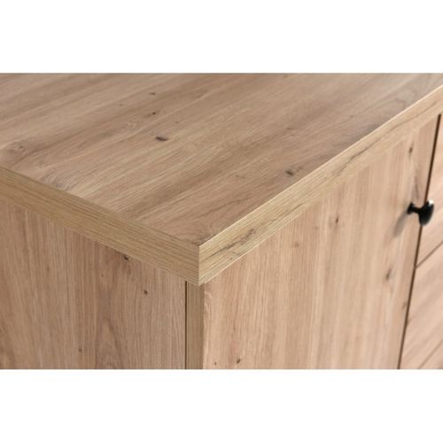 Meuble TV Aspect Chêne Avec Pieds En Métal Noir Hendall