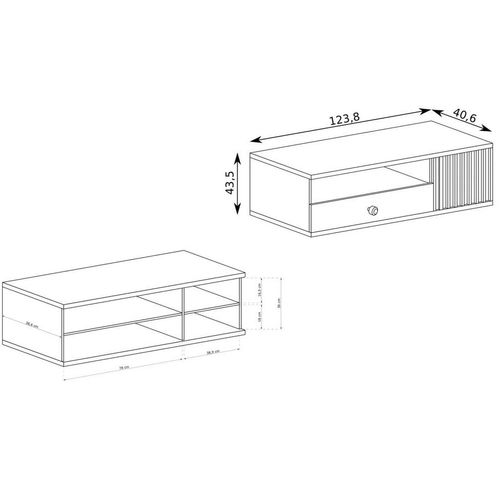 Meuble TV Aspect Chêne Avec Pieds En Métal Noir Hendall