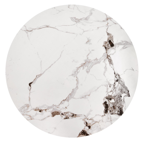 Table Basse Ronde 80 Cm Marbre Noir Et Blanc Elyse